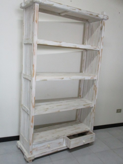 LIBRERIA MOBILE DECAPATO BIANCO SHABBY CHIC TEAK MASSELLO MJ117